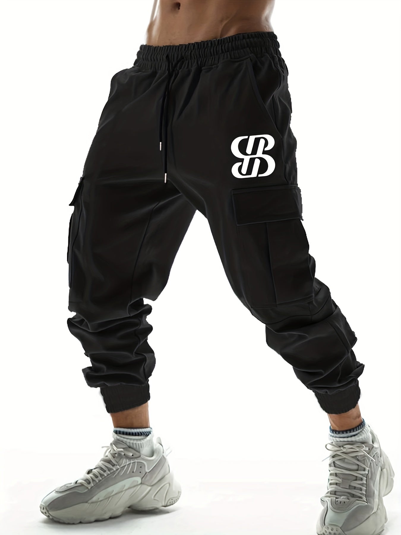 Abstract Pattern Casual Stretch Cargo Pants Men s Joggers