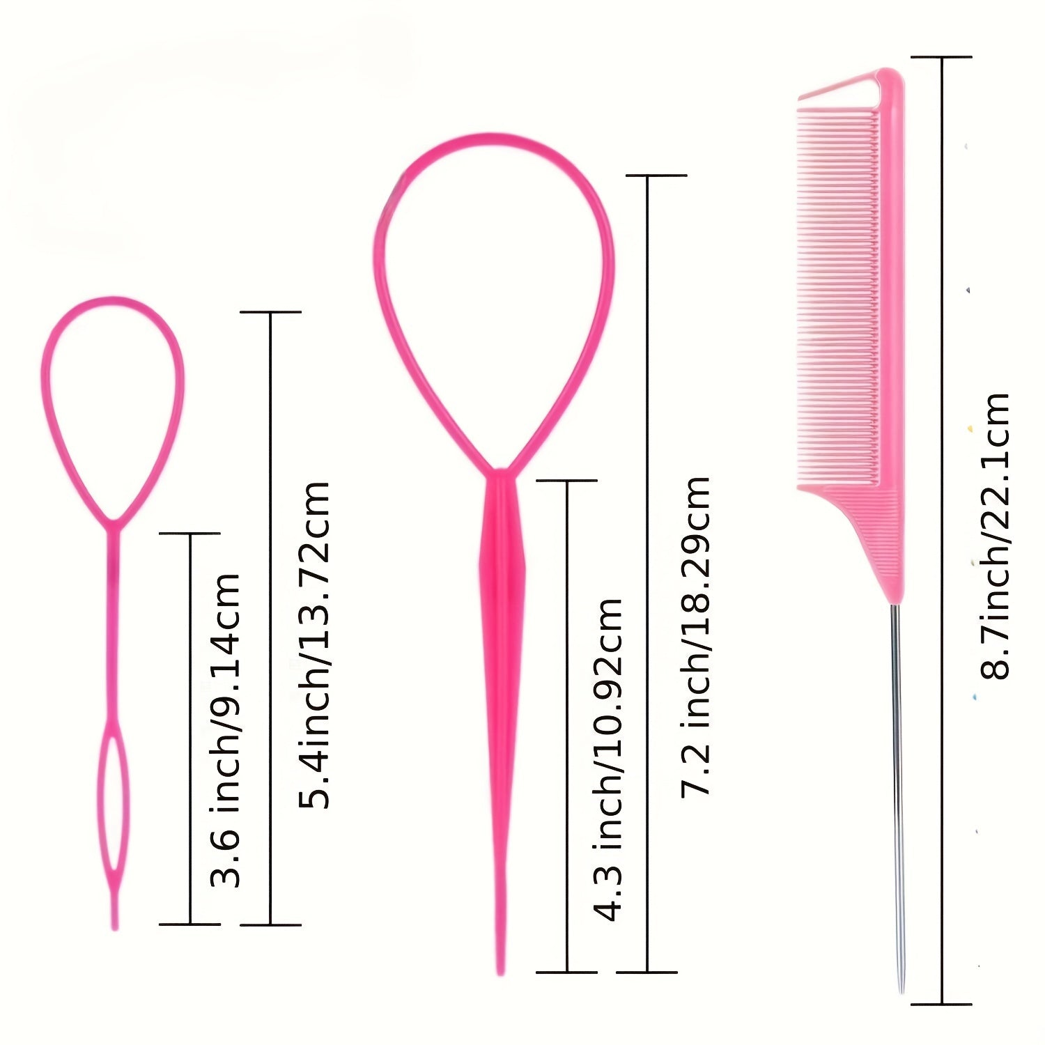 2000pcs Hair Accessories Tool Set for Girls with Rattail Comb & Rubber Bands