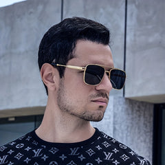 Men's Metal Square Frame Sunglasses UV Protection for Cycling Fishing
