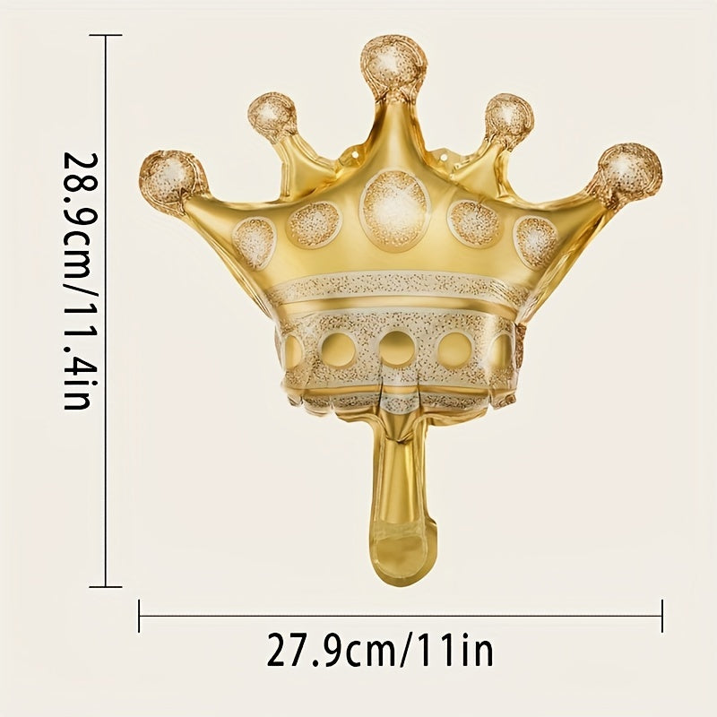 8pcs Golden Small Crown Balloons Kit For Party Decorations