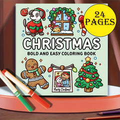 Christmas Coloring Book 19x19 24 Pages Soft Cover Relaxation Parent Bonding Gift