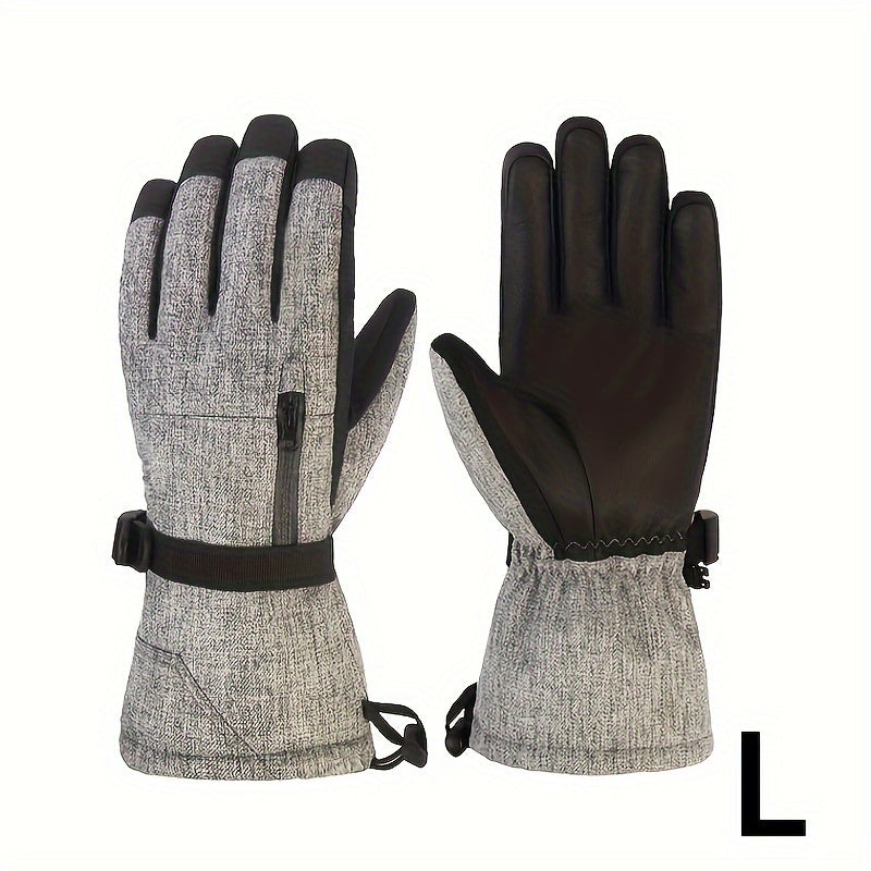Thick Padded Winter Gloves - Windproof Waterproof Ski Gloves