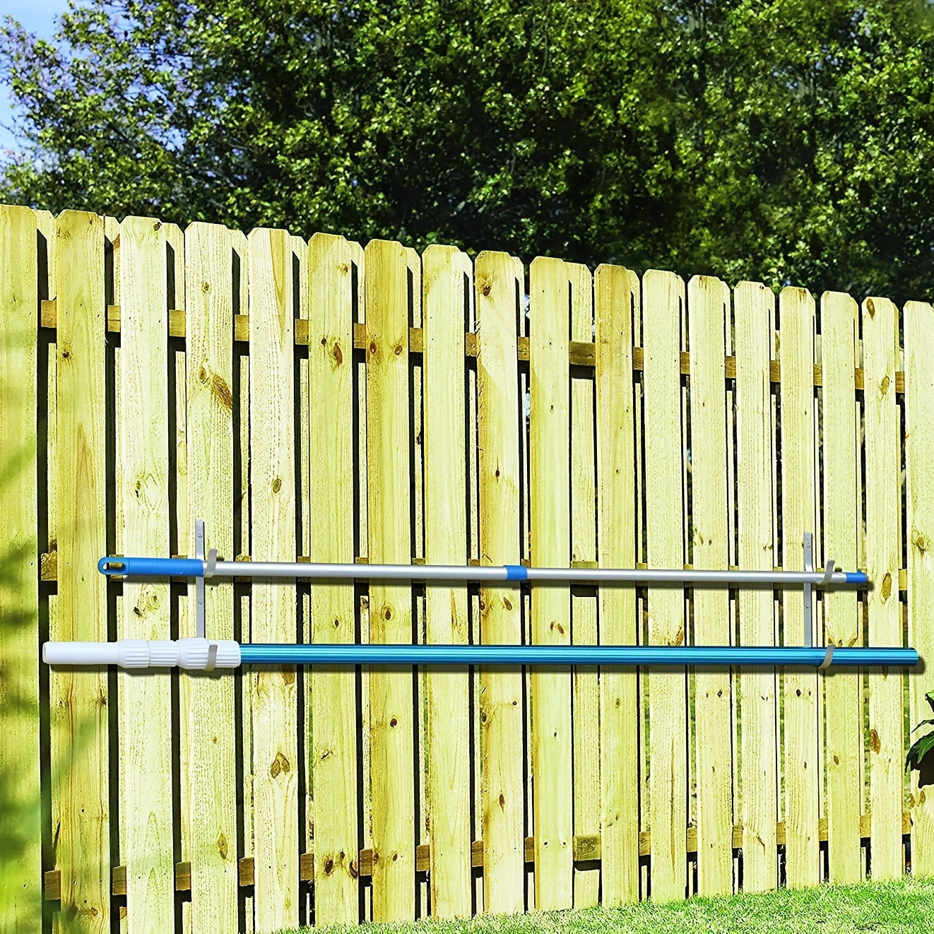 Aluminium Pool Pole Hangers 2 Pack with 4 Nails