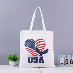 Flag Pattern Canvas Shoulder Bag