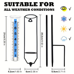 Adjustable Height Rain Gauge Anti freezing 17 Capacity For Outdoor