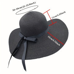 Wide Brim Sun Hat Oversized Straw Beach Hats Foldable Women Sunshade Straw Hats