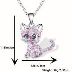 Cartoon Cat Pendant Necklace Decorative Accessories Holiday Gift