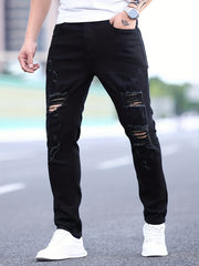 Men's Ripped Skinny Slim Fit Denim Pants Trousers