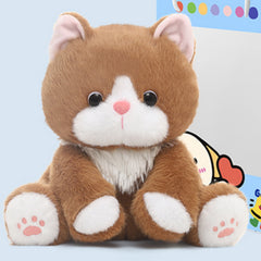 Realistic Kitten Plush Toy Soft Brown Stuffed Animal