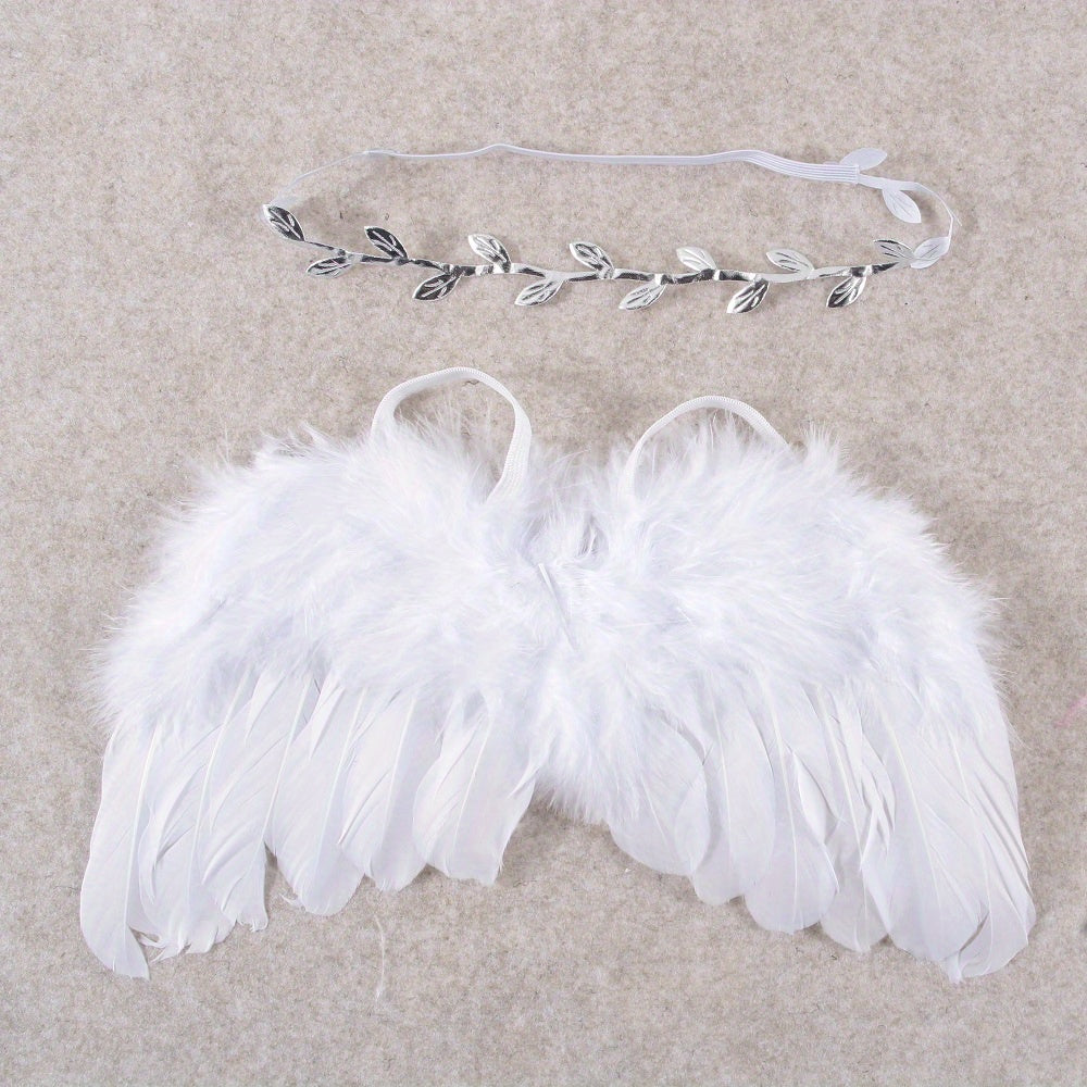 2pcs Baby Angel Feather Wings Set for Photo Props & Outdoor Party