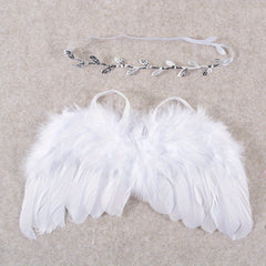 2pcs Baby Angel Feather Wings Set for Photo Props & Outdoor Party