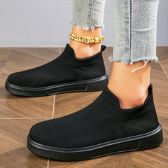 Women's Knit Slip On Sneakers Lightweight Outdoor Shoes