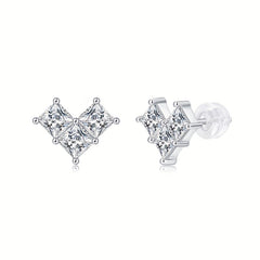 Moissanite Earrings 925 Silver Women's Ear Studs