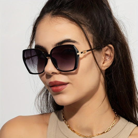 Y2K Large Polygon Sunglasses Glitter UV400 Sun Shades
