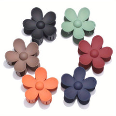 6Pcs Large Frosted Hair Claw Flower Clips for Women