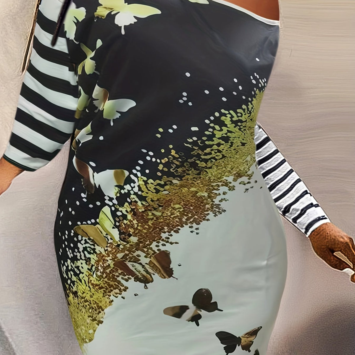  Casual Dress One Shoulder Stretch Dress