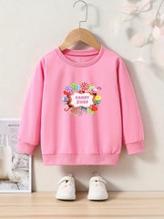 Cartoon Candy Shop Graphic Sweatshirt for Kids