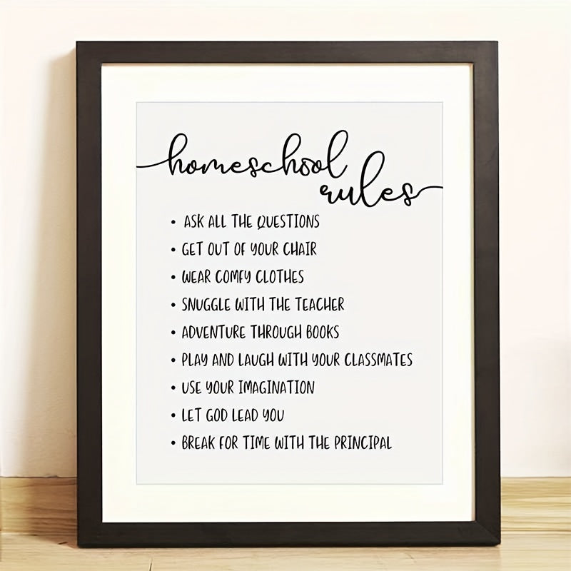 Home Rules Wall Decor - Child Wall Art Decoration - Wall Hanging 20 x 25 cm