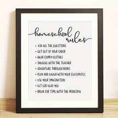 Home Rules Wall Decor - Child Wall Art Decoration - Wall Hanging 20 x 25 cm