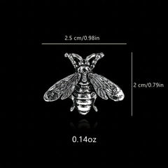 Bee Brooch Collar Pin Buckle Alloy Button Couple Shirt Suit Accessory Silver