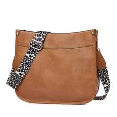 Leopard Print Crossbody Bag Saddle Shoulder Zipper Bag