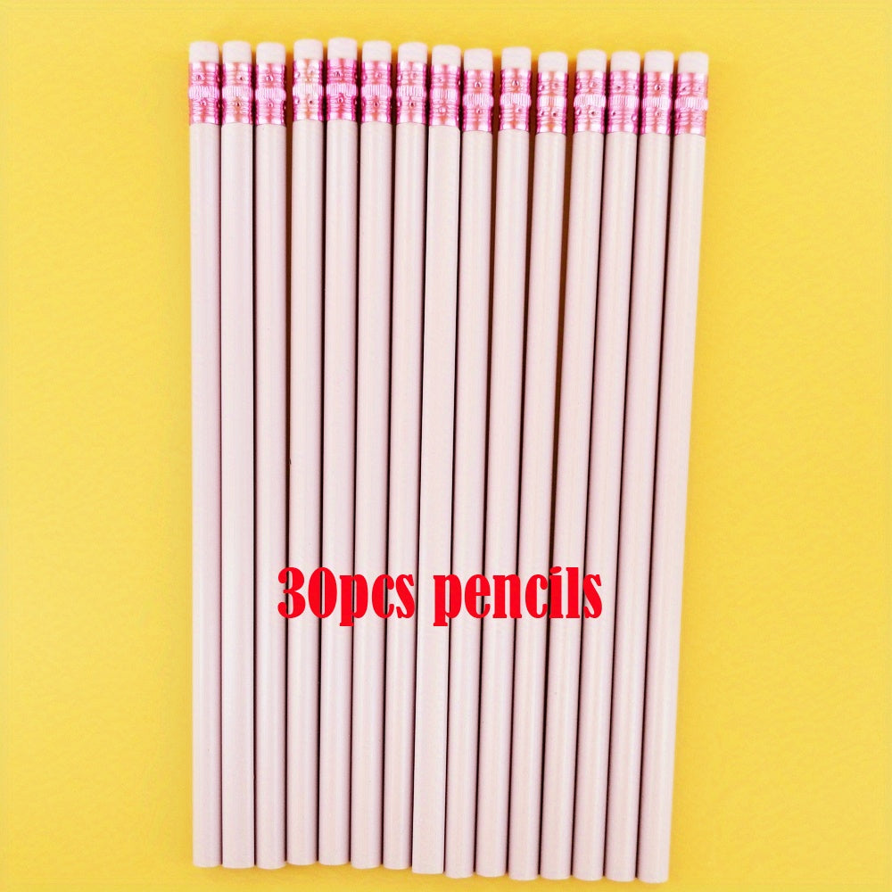 30 Engraved Pencils With Eraser Wedding Gift Customized School Supplies