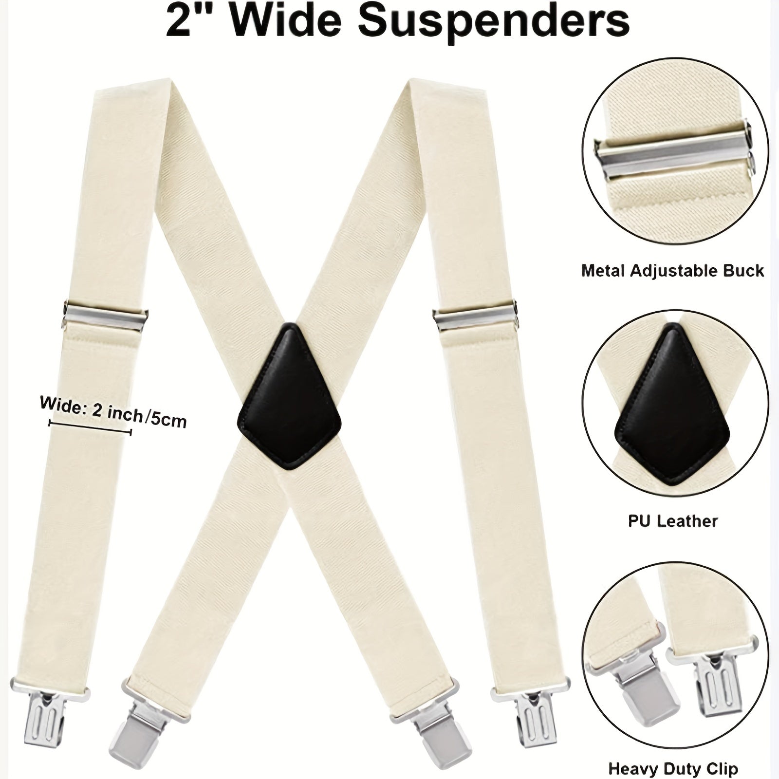 Men's Adjustable Elastic Suspenders with Comfortable Straps