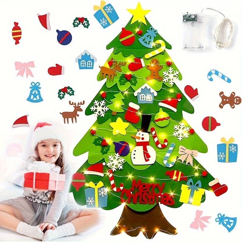 Felt Ornaments DIY Christmas Tree Wall Stickers Door Stickers
