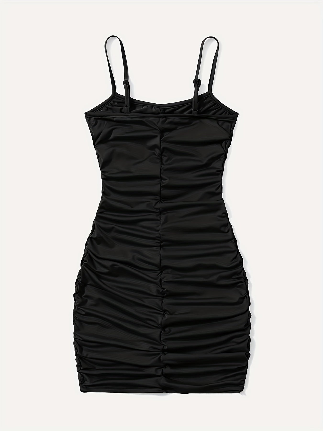  Sexy Summer Dress Women's Plus Solid Ruched Cami Dress
