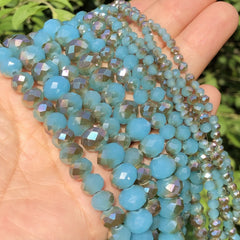 AAA Lake Jade Austria Crystal Glass Wheel Loose Spacer Beads