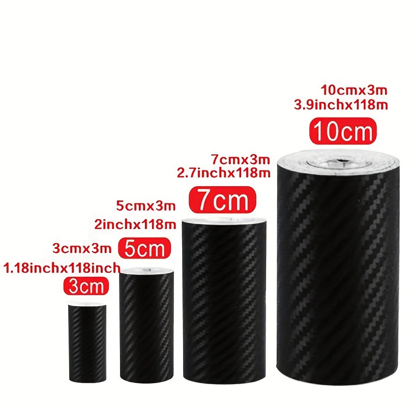 3D Carbon Fiber Car Stickers Scratch-Blocking Waterproof Decals