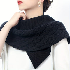 Bowknot Hollow Knitted Shawl Women Windproof Warm Cape