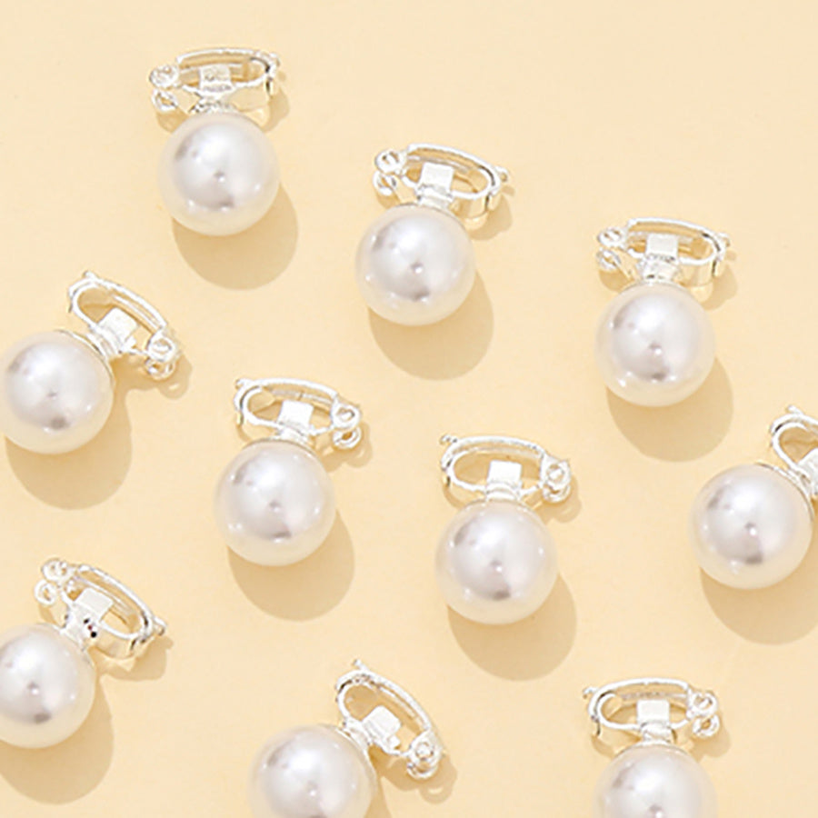 10pcs Pearl Hair Clip Women's Small Metal Golden Hair Accessories