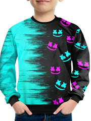 Smiling Face Print Boys Sweatshirt Long Sleeve Top