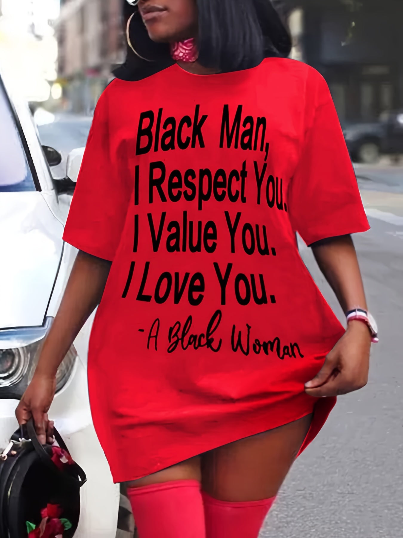  Short Sleeve Slogan Tee Dress
