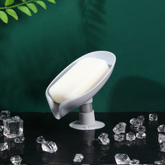 Leaf Shaped Soap Holder with Suction Cup for Bathroom Soap Dishes