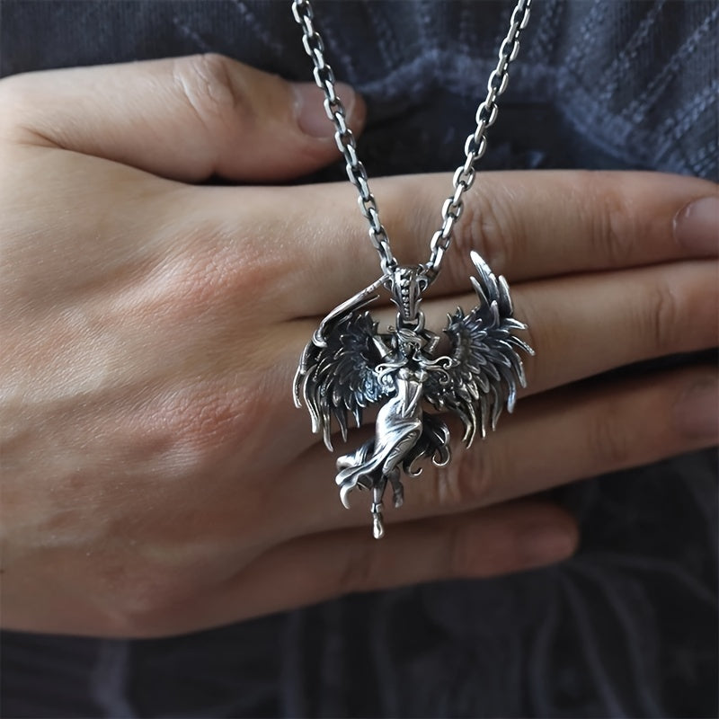 Men's Retro Angel Wings Pendant Necklace