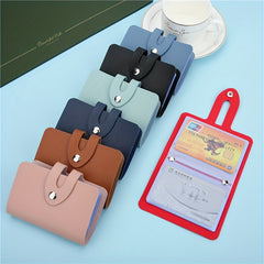 PU Leather Card Holder with 24 Card Slots - Double Sided Insert Card