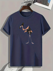 Creative Cartoon Print Men's Graphic T-shirt for Summer