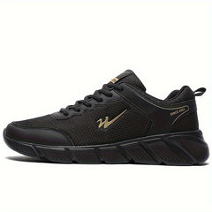 Men's Solid Sneakers Comfy Non Slip Lace Up Casual Soft Sole Shoes