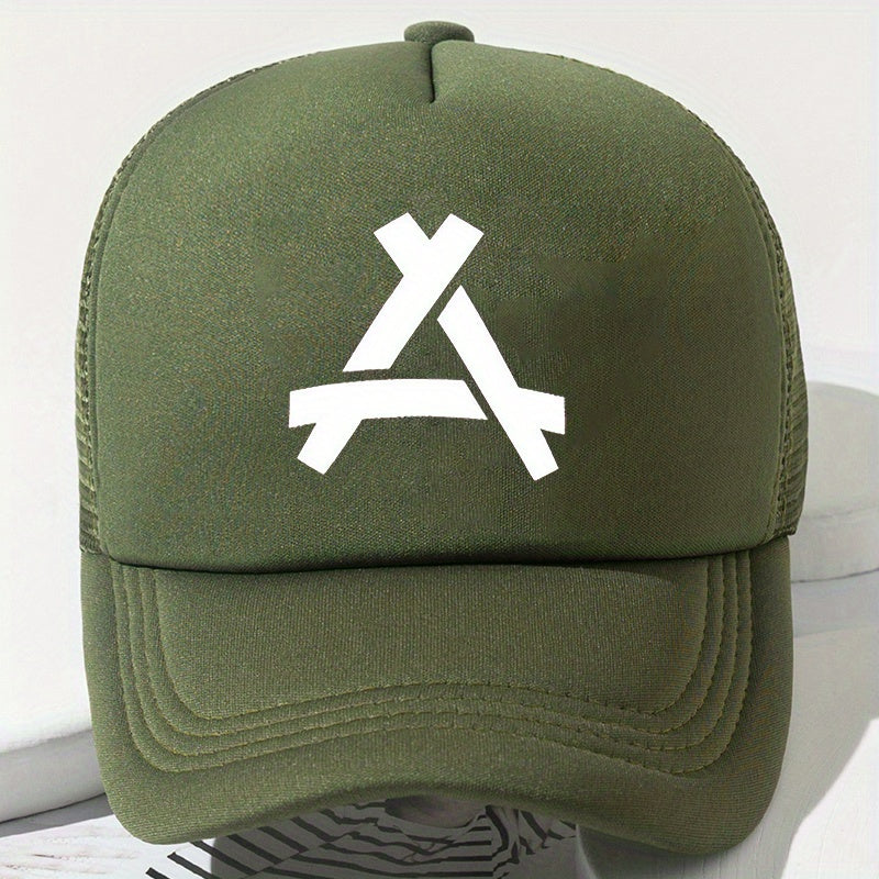 Unisex Mesh Sunshade Breathable Baseball Cap with Triangle Embroidery