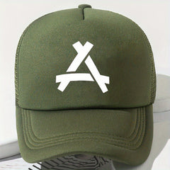 Unisex Mesh Sunshade Breathable Baseball Cap with Triangle Embroidery