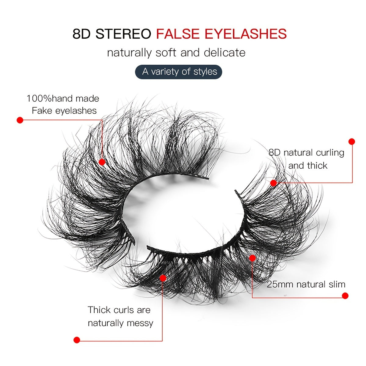 8D Cat Eye Faux Mink Lashes 5 Pairs Pack