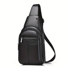 Men's Chest Bag Fashionable With Multiple Pockets PU Retro Shoulder Bag