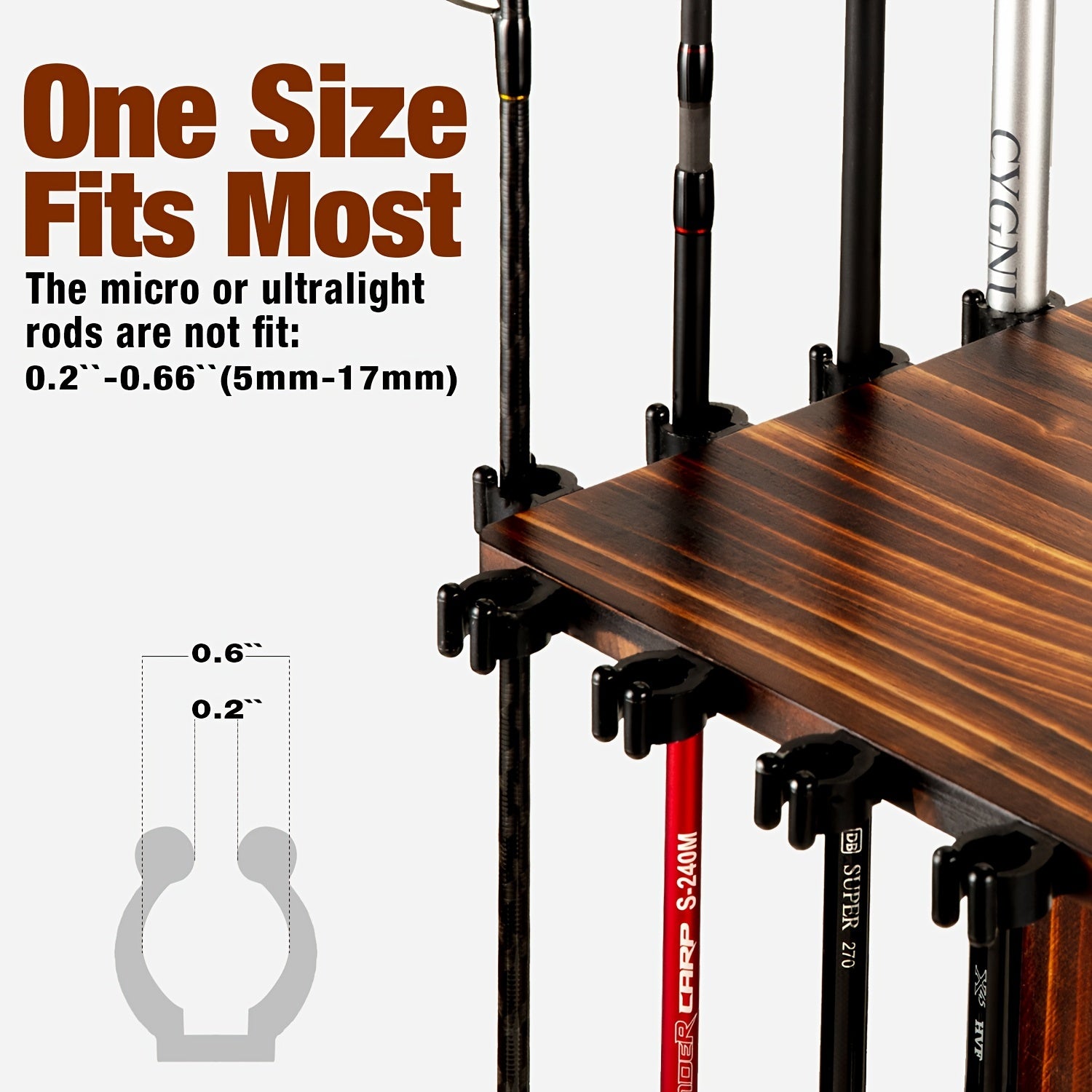 360&deg; Rotating Fishing Rod Holder Rack, Holds 16 Rods, Vertical Storage