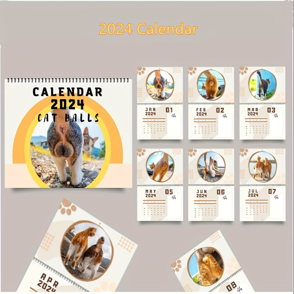 Funny Cat Balls Calendar 12-Month