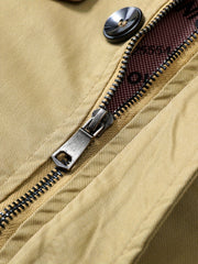 Men's Outdoor Hooded Breathable Jacket Retro Solid Outerwear for Spring Autumn