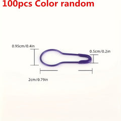 100pcs Knitting Crochet Locking Stitch Marker Safety Pins Sewing Crafts Clip