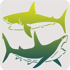 Reusable Shark Drawing Stencil Sea Animal Painting Stencils