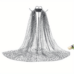 Leopard Print Scarf Thin Gauze Shawl Casual Sunscreen Head Wrap